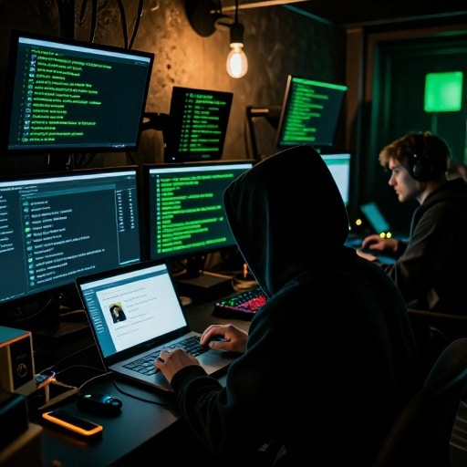 Instagram : la faille du chatbot IA qui a exposé des milliers de comptes, dont @obamawhitehouse — image3 Individu dans un espace clandestin achetant et vendant des comptes Instagram piratés via des plateformes comme Telegram, avec preuves numériques de transactions illicites en cours. ---