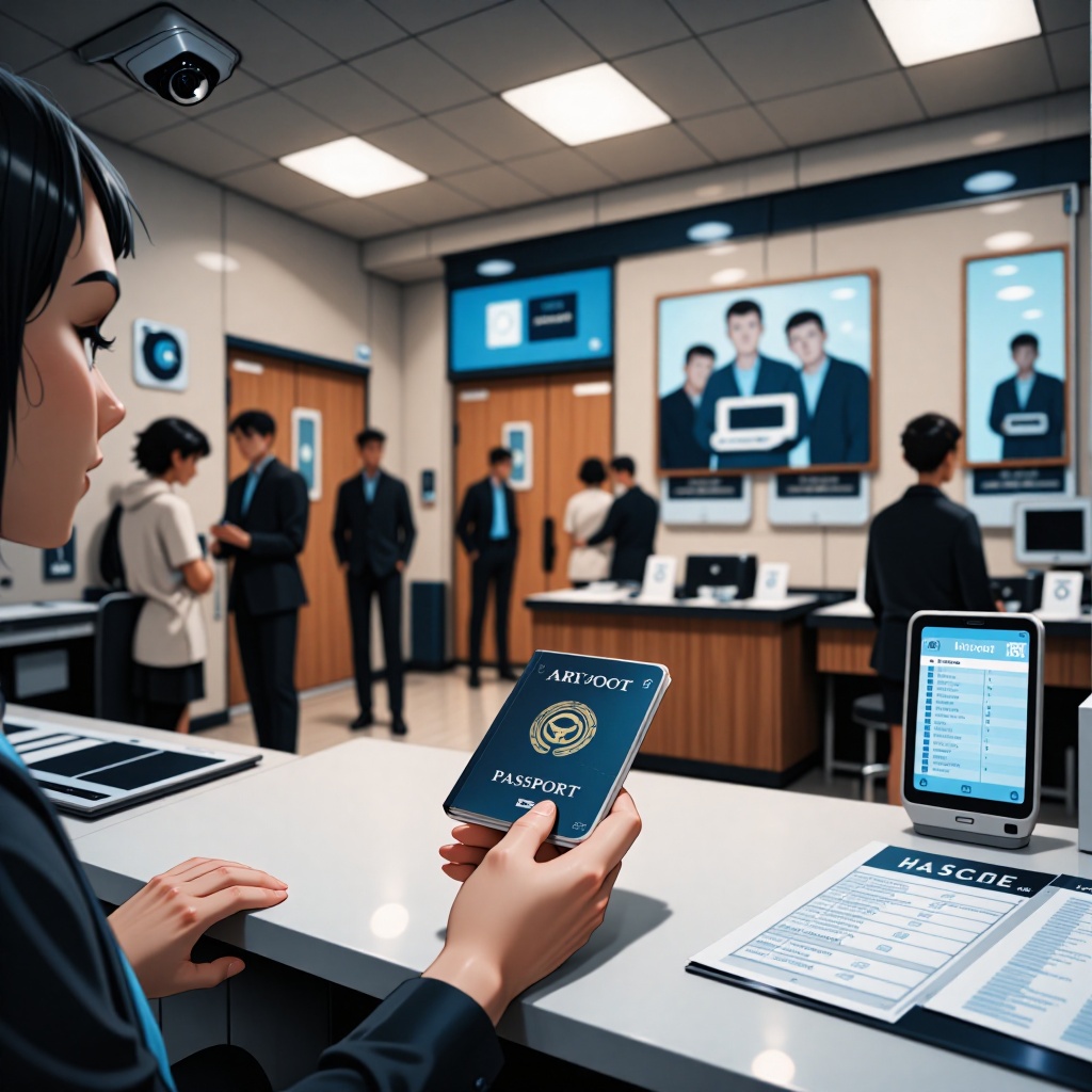 Revolut victime d’une arnaque par faux gouvernement : comment vos données ont été exposées — image3 Client en agence bancaire présentant sa pièce d’identité devant une caméra de surveillance. ---